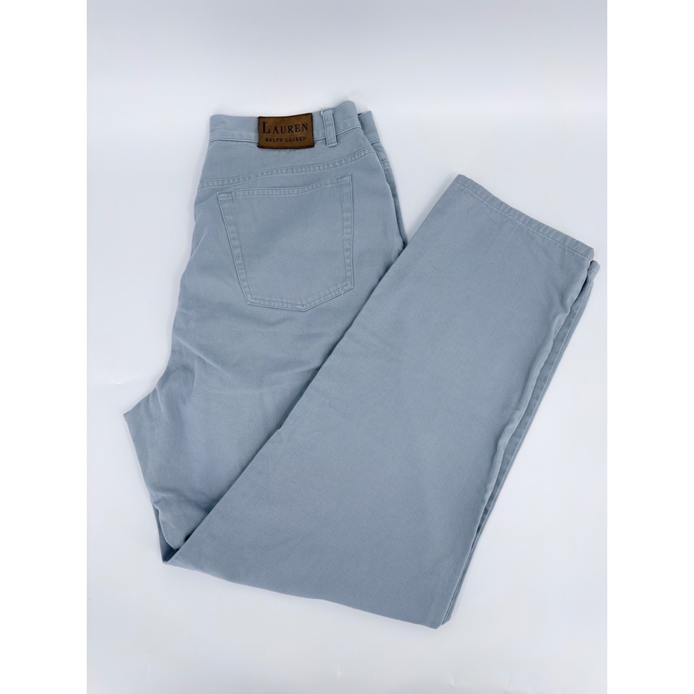 Lauren Ralph Lauren Jeans Straight Leg 90s Vintage Women Size 14 Light Blue Grey